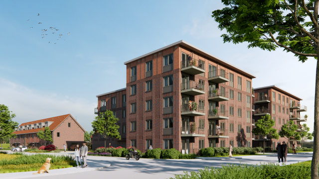 Appartementen Sluislaan en Schielandstraat Jaren 50 wijk visual